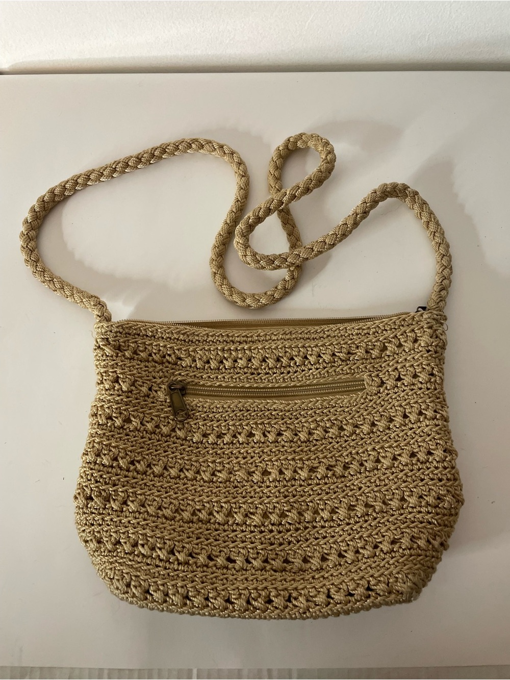 croft & barrow Woven Straw Crossbody Bag in Tan